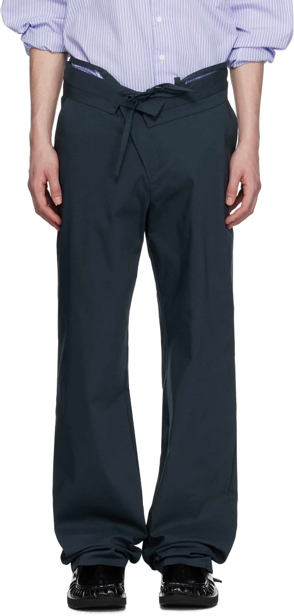 Ottolinger Navy Double Fold Suit Trousers