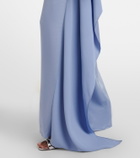 Erdem Embellished caped satin cady gown