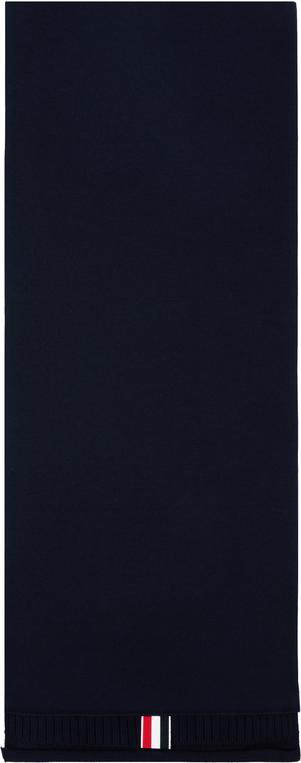 Thom Browne Navy Classic 4-Bar Loopback Scarf