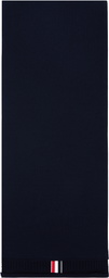 Thom Browne Navy Classic 4-Bar Loopback Scarf