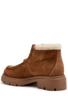 Stuart Weitzman Hudson Shearling-trimmed Suede Ankle Boots Brown