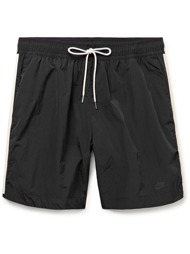 Photo: Nike - Sportswear Twill-Trimmed Nylon Drawstring Shorts - Black