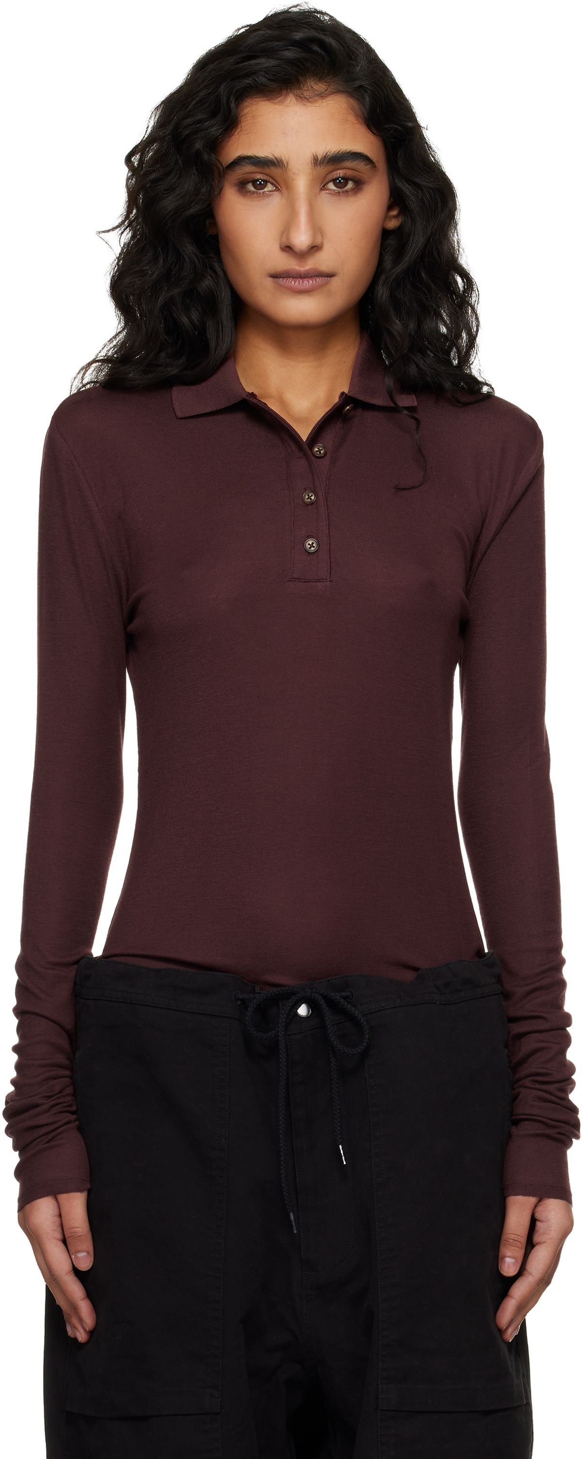 Entire Studios Brown LS Polo