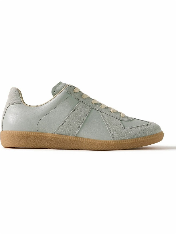 Photo: Maison Margiela - Replica Leather and Suede Sneakers - Gray