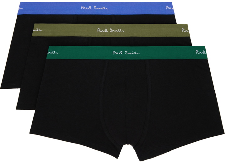 Photo: Paul Smith Three-Pack Black Contrast Boxers