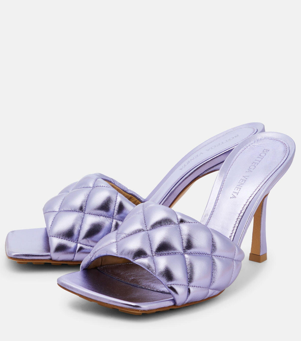 Bottega Veneta - Padded metallic leather mules Bottega Veneta