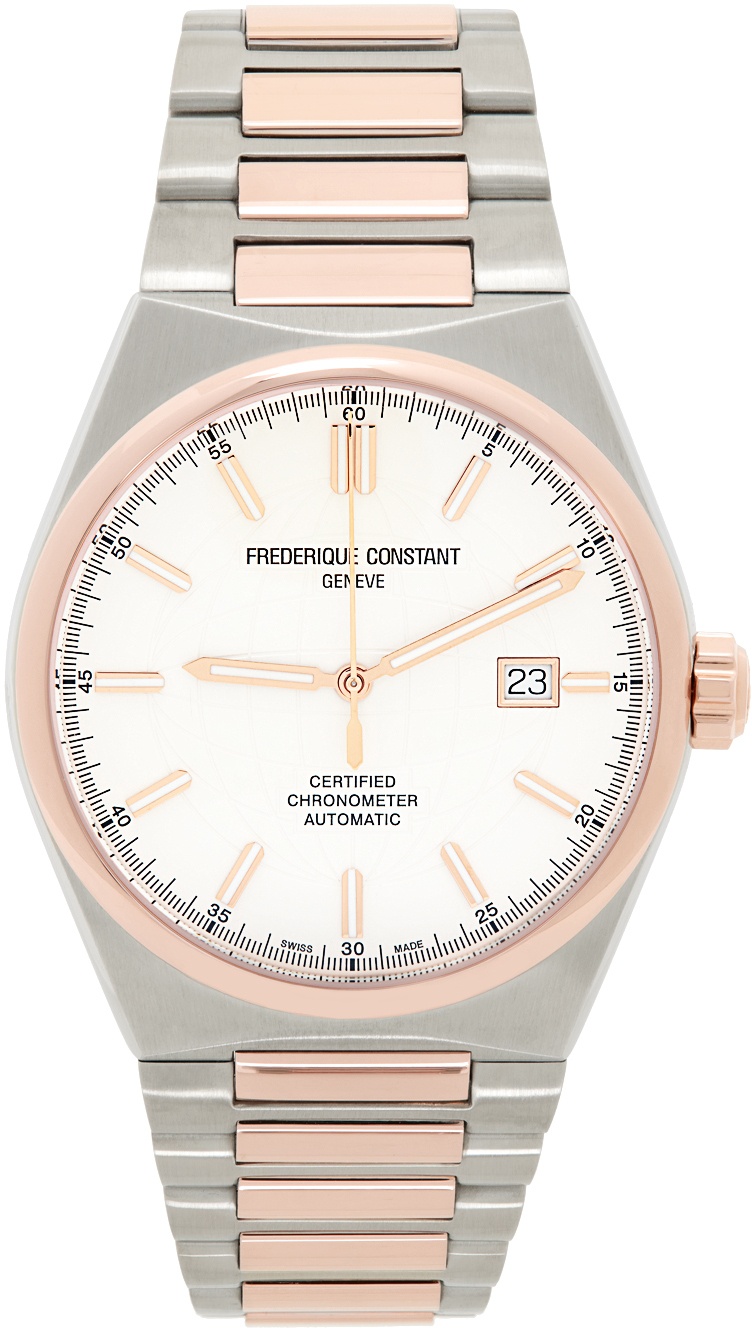Photo: Frédérique Constant Silver & Rose Gold Automatic COSC Watch