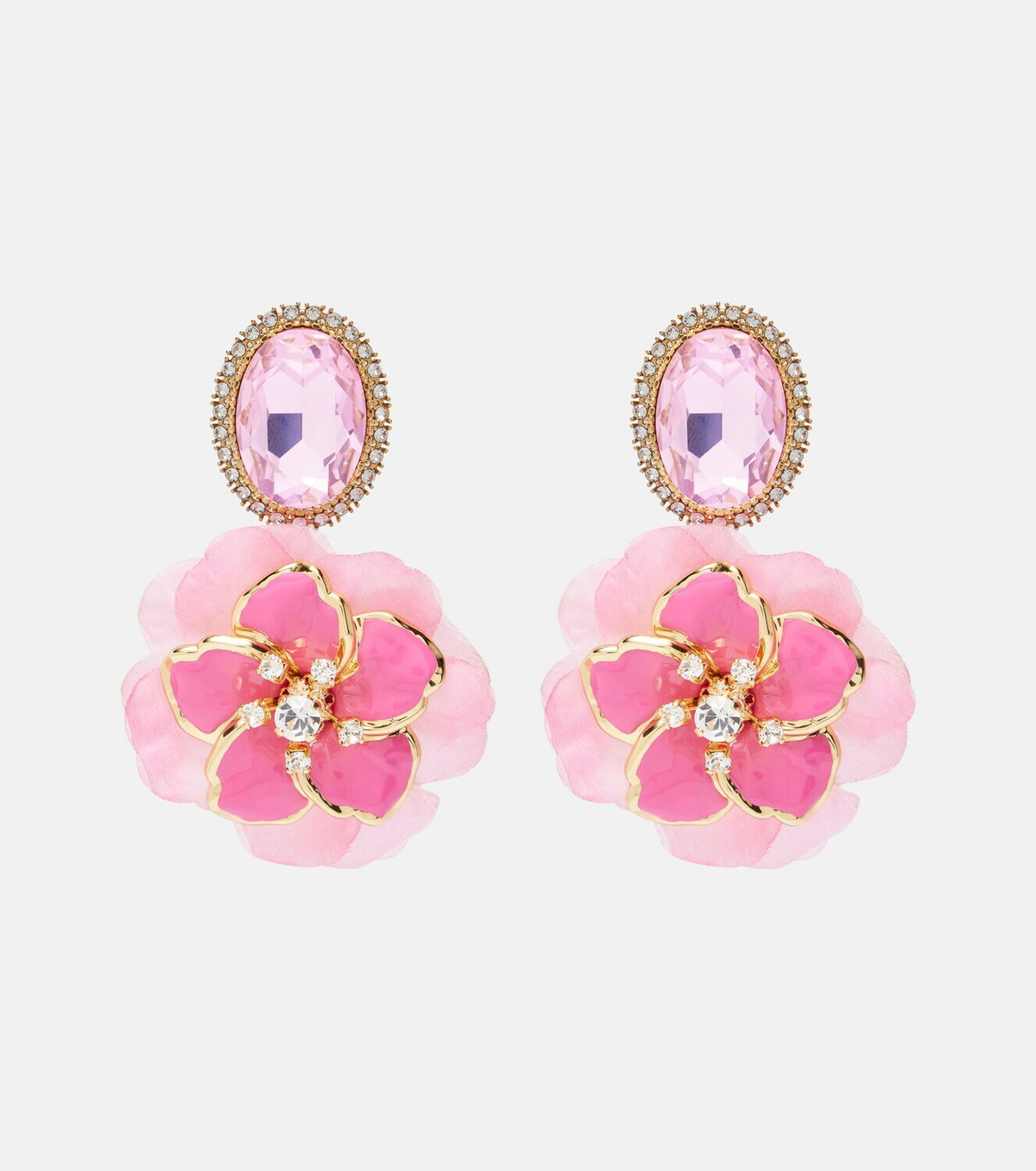 Dolce&Gabbana Embellished floral clip-on earrings