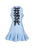 Sister Jane Feria Floral-jacquard Cloque Mini Dress Blue