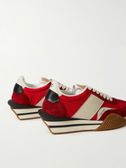 TOM FORD - James Leather-Trimmed Nylon and Suede Sneakers - Red