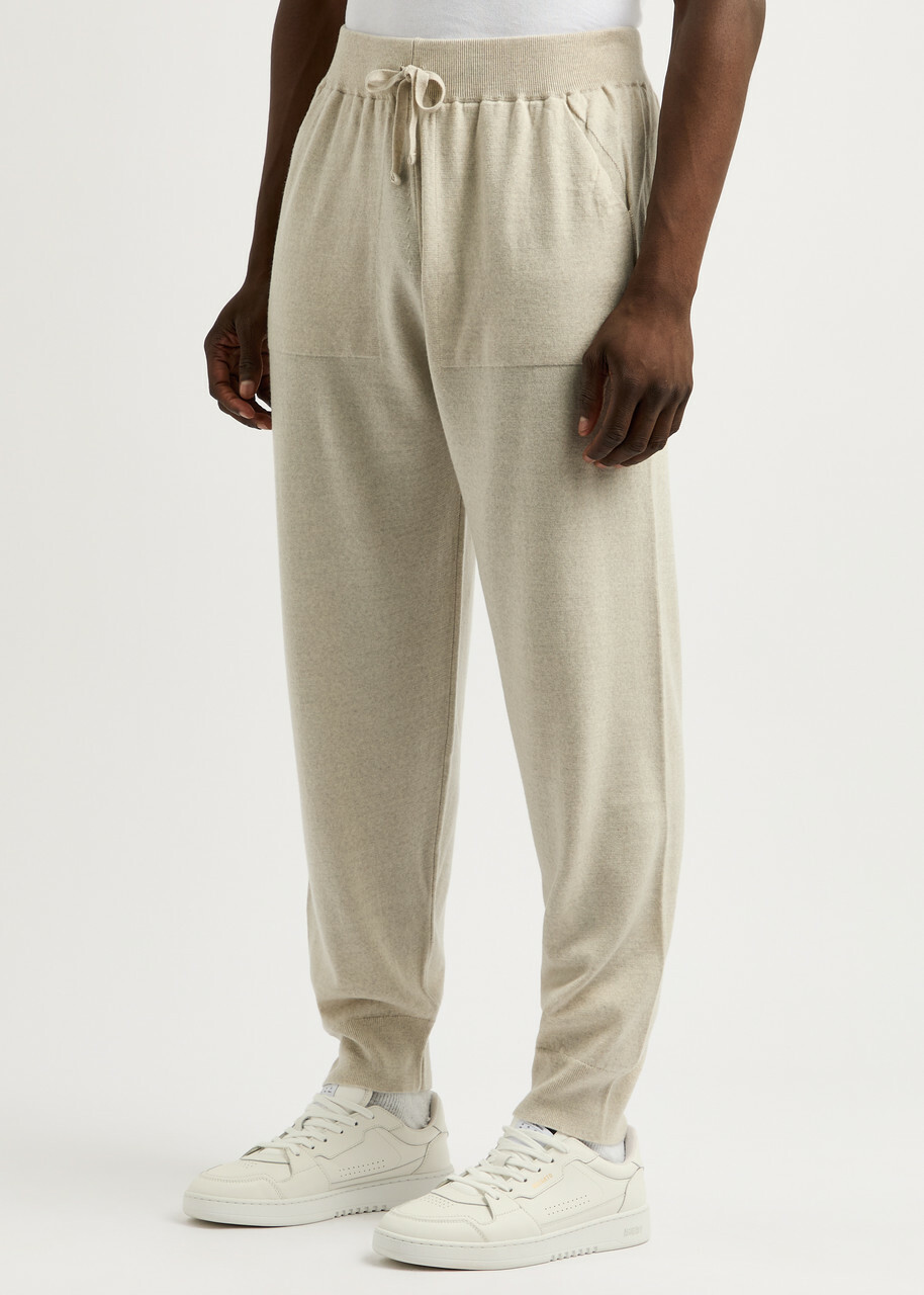 John Smedley Henning Wool Sweatpants Beige