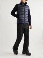 Moncler Grenoble - Quilted Shell-Panelled Wool-Blend Down Jacket - Blue