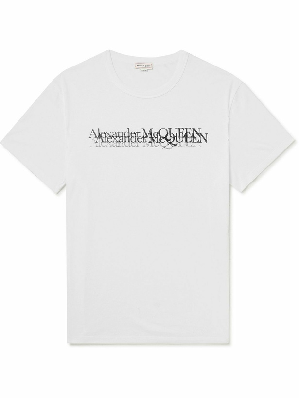 Photo: Alexander McQueen - Logo-Print Cotton-Jersey T-Shirt - White