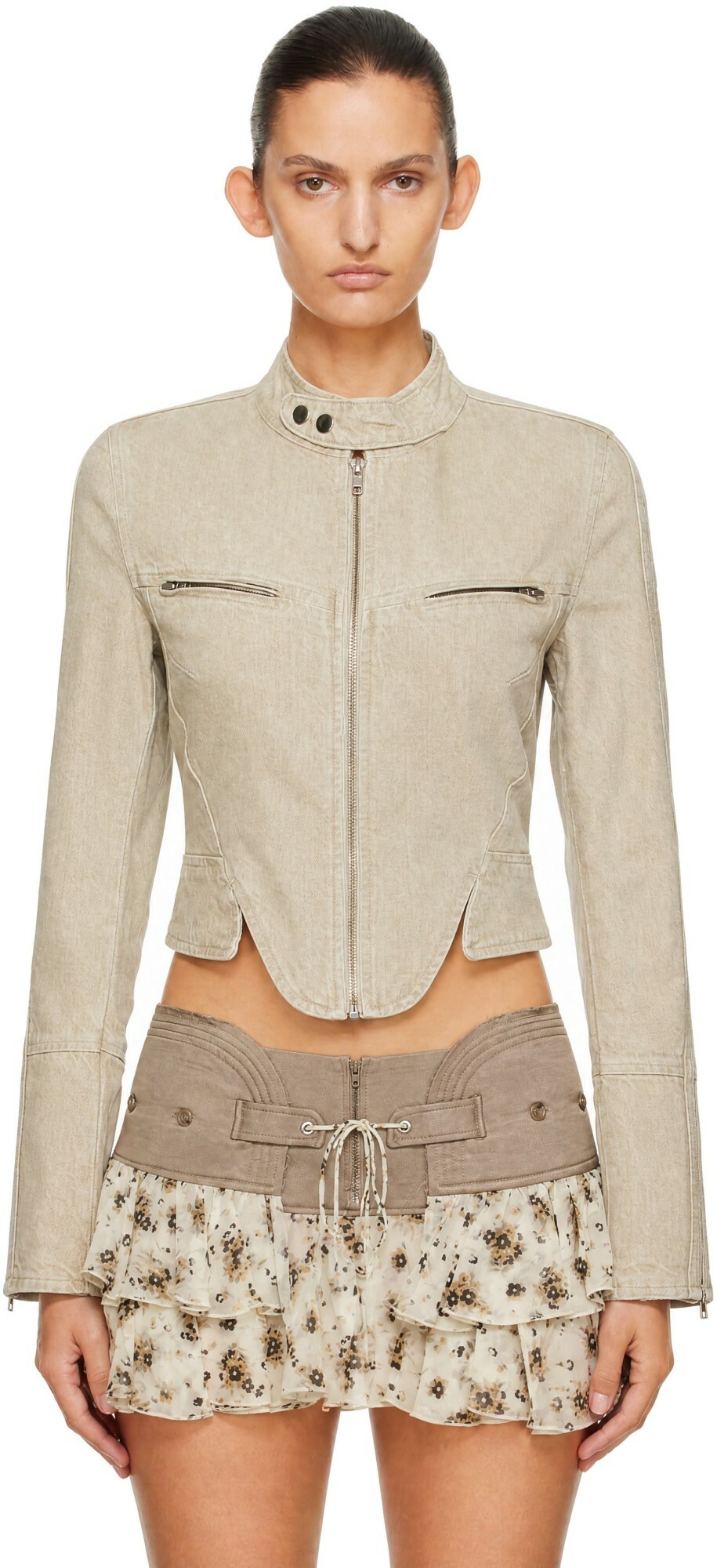 KNWLS Beige Astra Clawe Denim Jacket