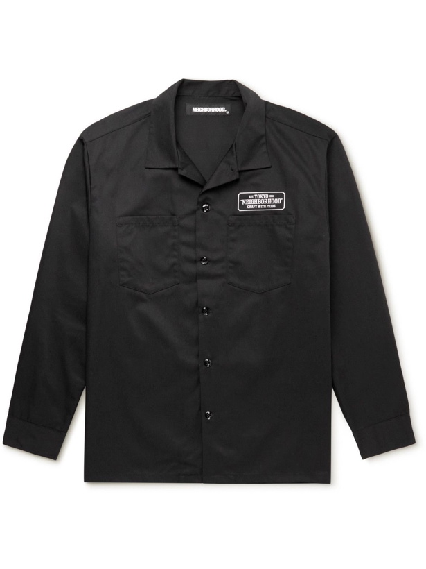 Photo: Neighborhood - Logo-Print Twill Shirt - Black