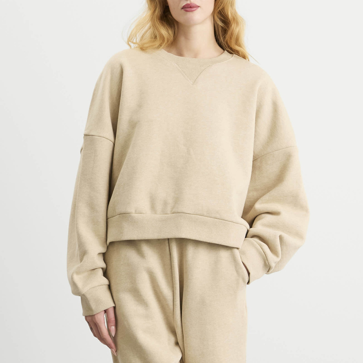 Entire Studios Women's Box Crewneck Sweater in Taupe