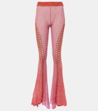Roberta Einer Open-knit cotton flared trousers