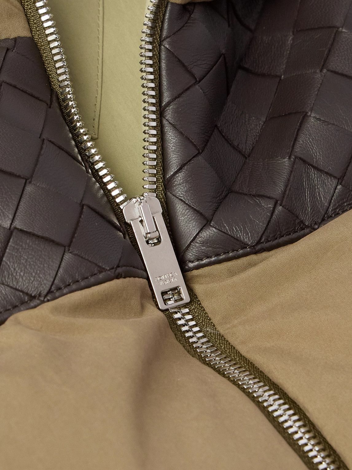 Bottega Veneta - Intrecciato Leather-Panelled Quilted Cotton Down Gilet - Brown