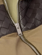 Bottega Veneta - Intrecciato Leather-Panelled Quilted Cotton Down Gilet - Brown