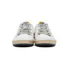 Golden Goose White and Green Ball Star Sneakers