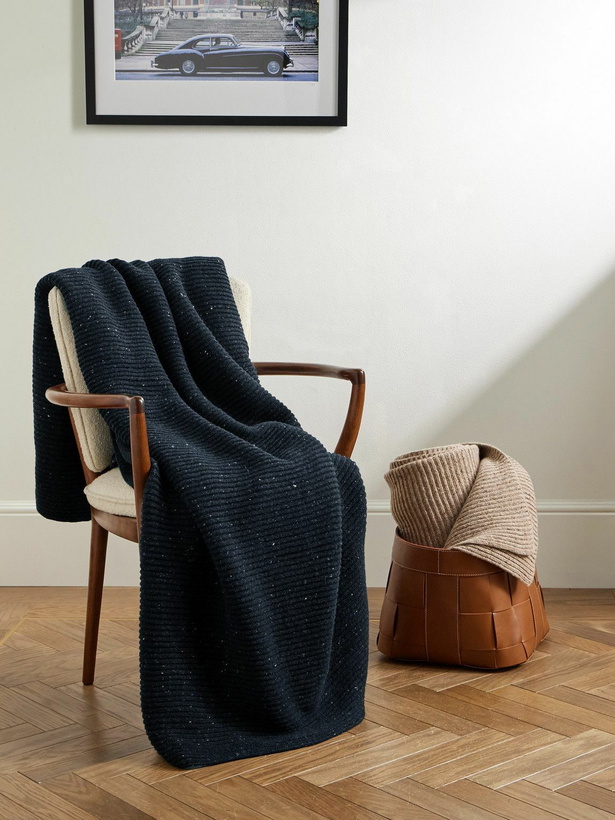 Photo: Inis Meáin - Ribbed Merino Wool and Cashmere-Blend Blanket