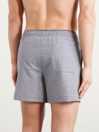 Our Legacy - Boxer Trunk Straight-Leg Mid-Length Checked Seersucker Swim Shorts - Gray