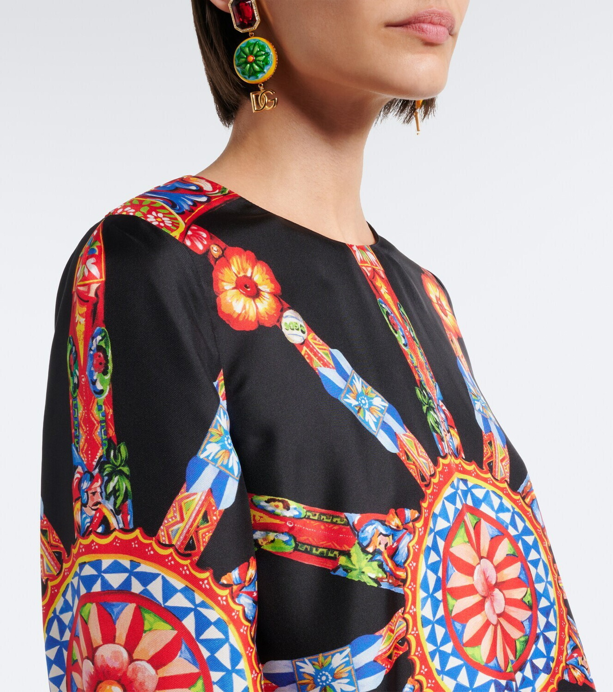 Dolce&Gabbana Carretto silk twill kaftan