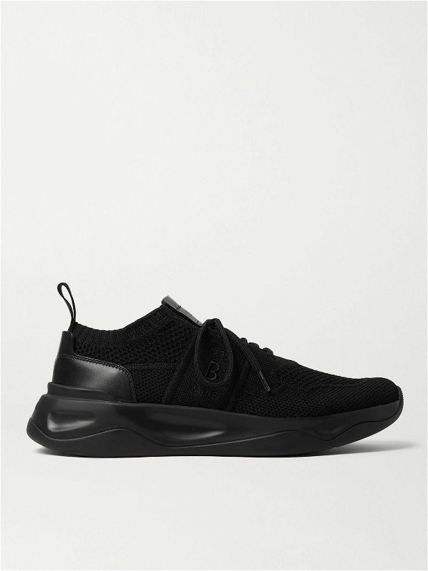 Photo: Berluti - Shadow Leather-Trimmed Stretch-Knit Sneakers - Black