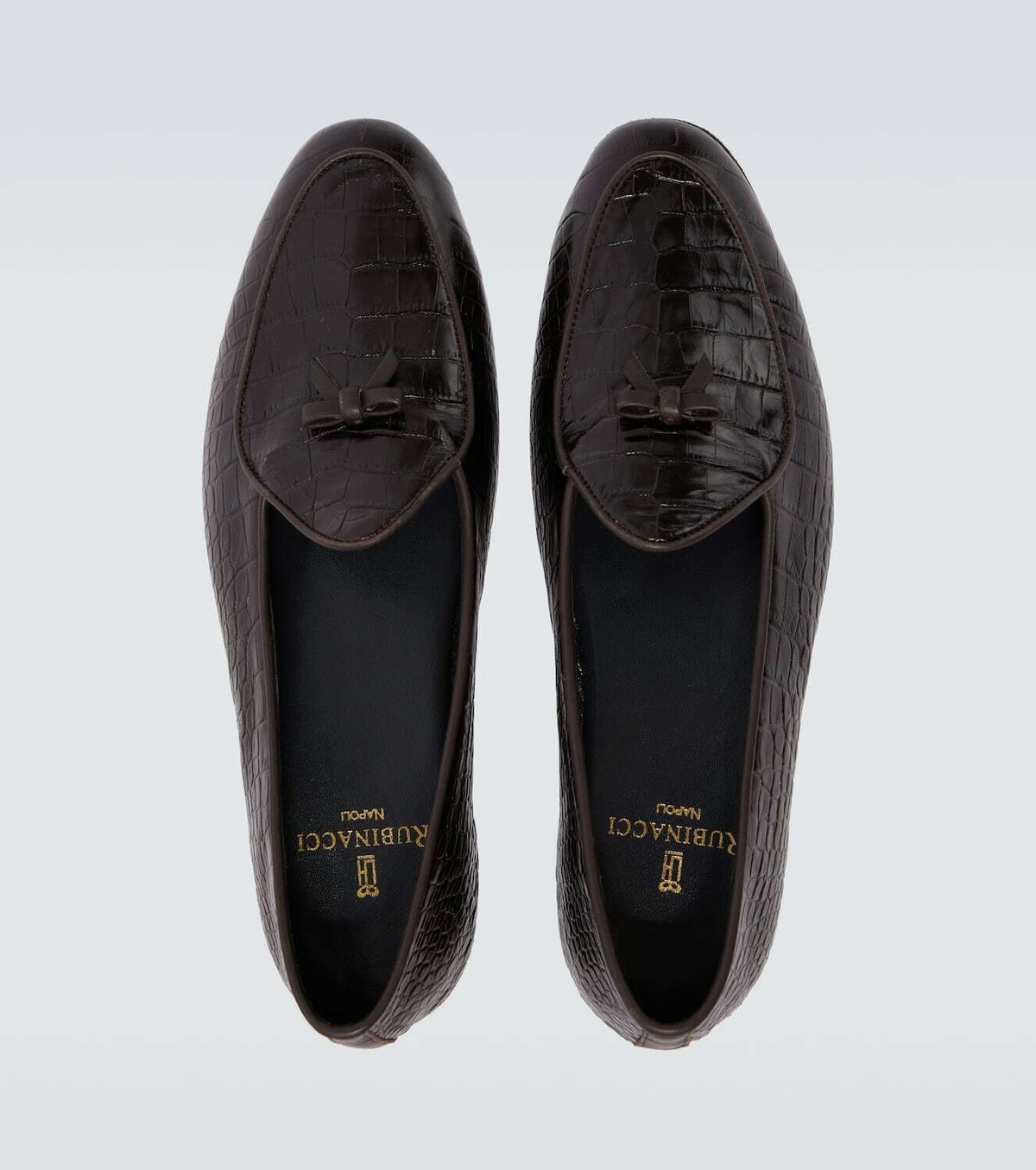 Rubinacci Marfy croc-effect leather loafers