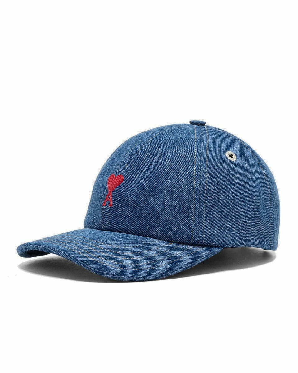 Photo: Ami Paris Casquette Broderie Ami De Coeur Rouge Blue - Mens - Caps