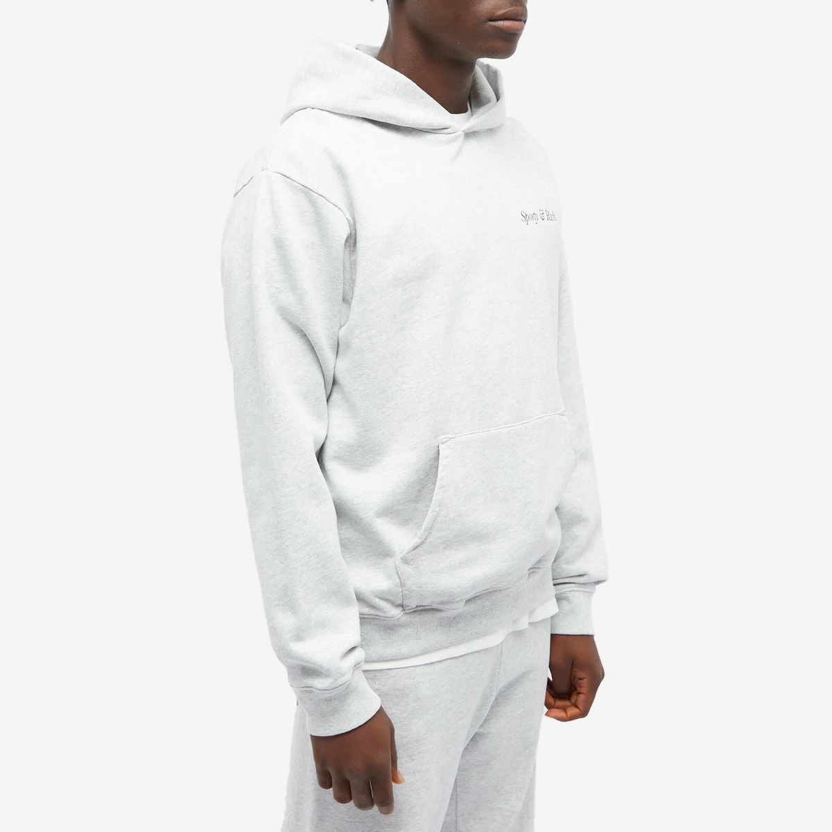 Sporty&Rich｜HOODIES/SWEATS (New Health Hoodie - Heather Sporty & Rich Men's HWCNY Hoodie in Heather Grey/Navy Sporty