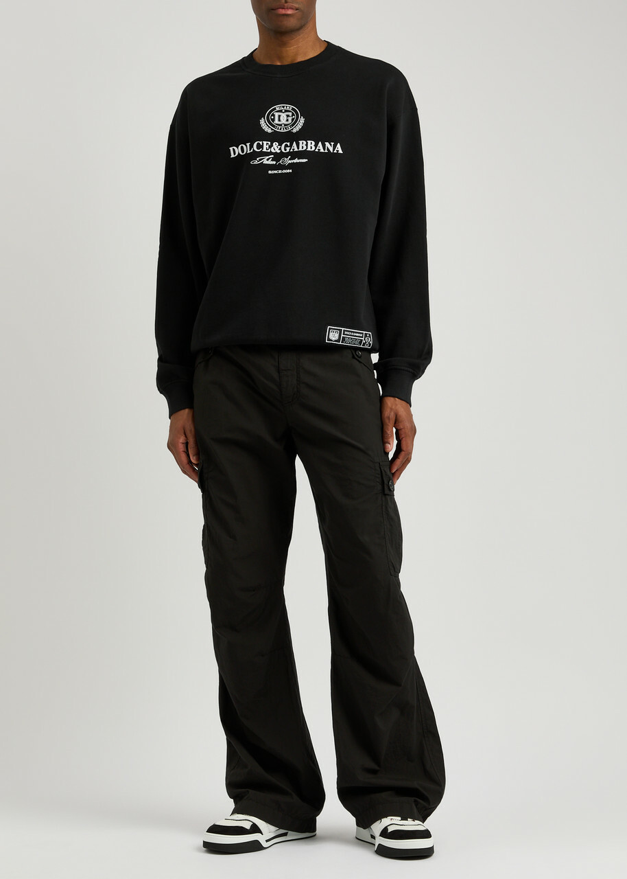 Dolce & Gabbana Logo-print Cotton Sweatshirt Black