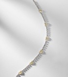 Kamyen Twin Heart 18kt white gold and enamel choker with diamonds