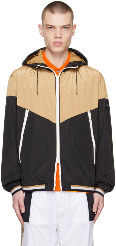 Photo: BOSS Beige & Black Hooded Jacket