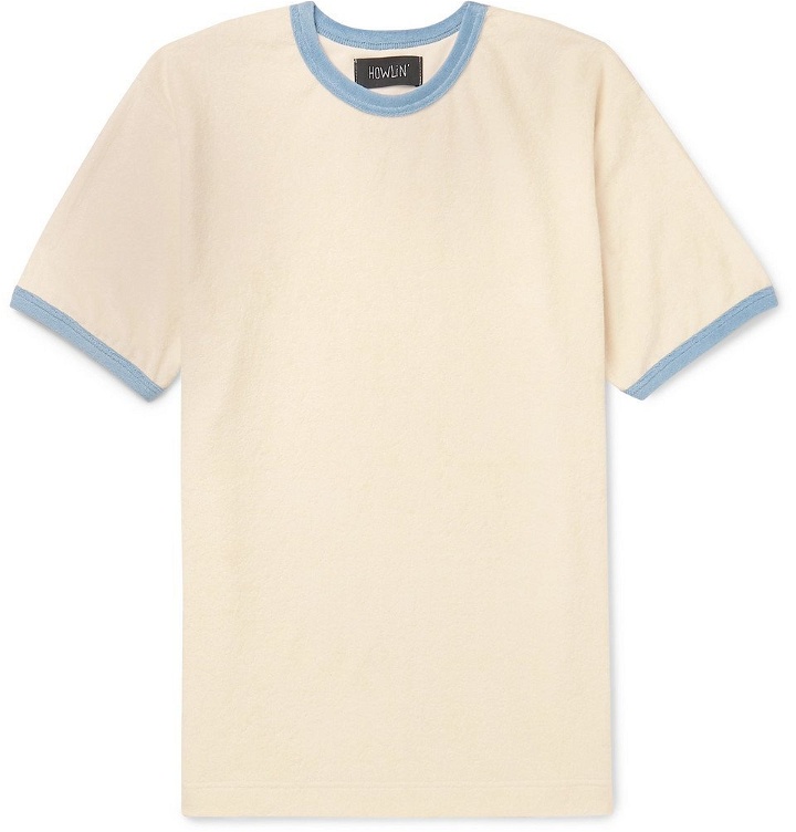 Photo: Howlin' - Amnesia Contrast-Trimmed Cotton-Blend Terry T-Shirt - Neutral