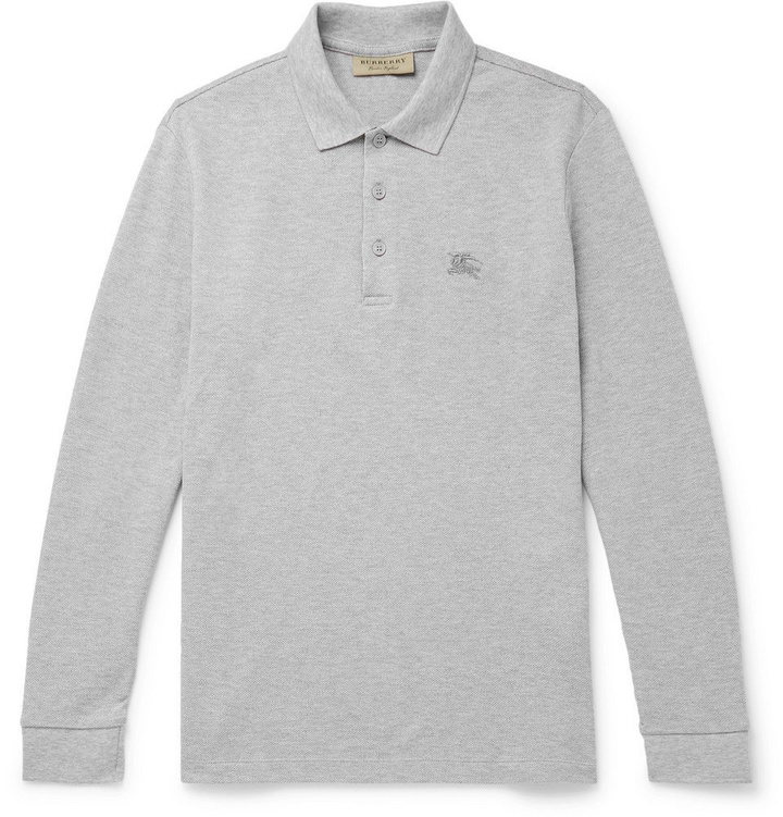 Photo: Burberry - Cotton-Piqué Polo Shirt - Men - Gray