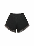 MARINE SERRE - Cotton & Lace Mini Shorts