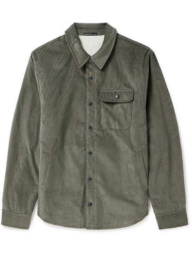 Photo: James Perse - Fleece-Lined Cotton-Blend Corduroy Shirt Jacket - Gray