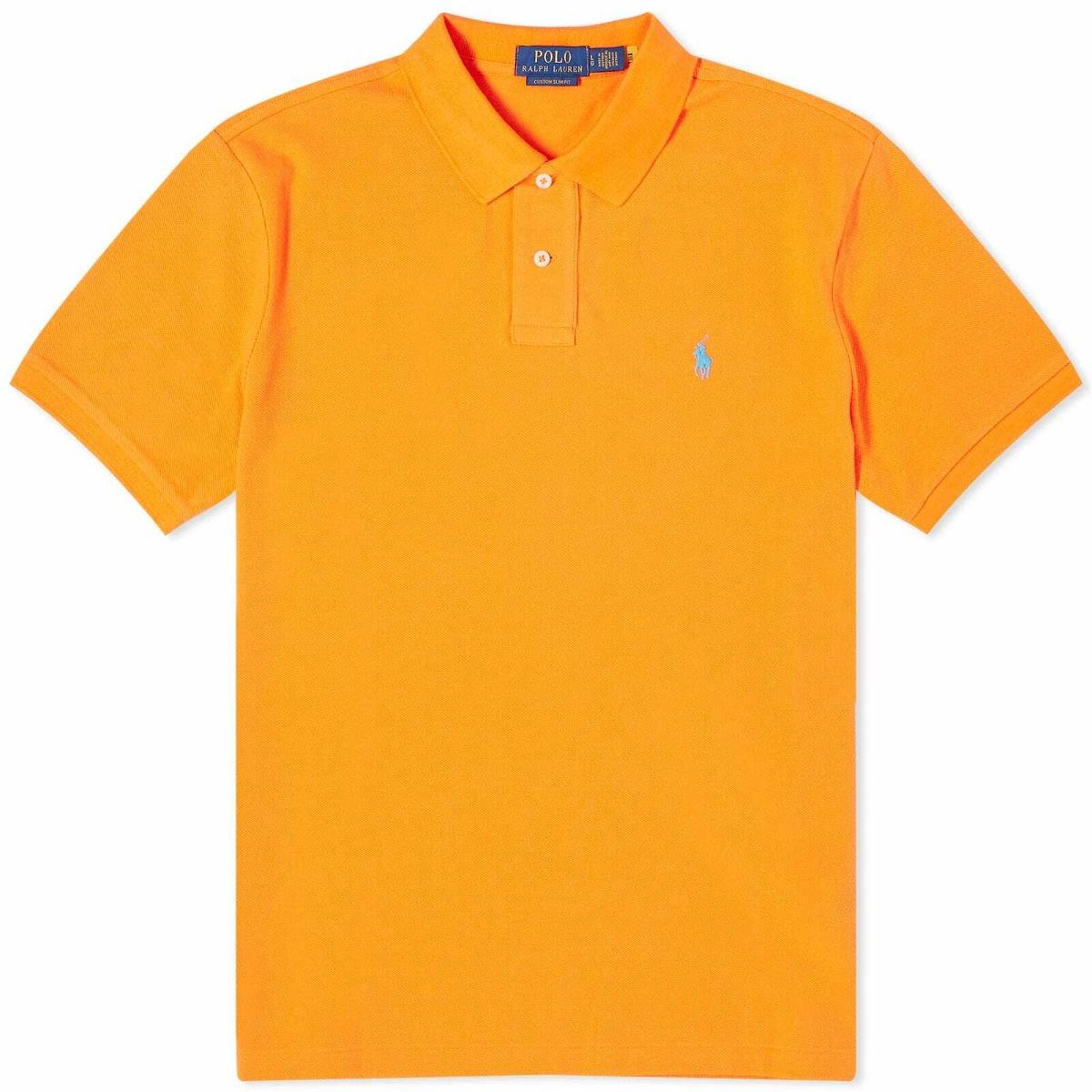 Photo: Polo Ralph Lauren Men's Colour Shop Custom Fit Polo Shirt in Resort Orange