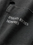 Enfants Riches Déprimés - Thrashed Distressed Logo-Print Cotton-Jersey T-Shirt - Gray