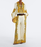 Alémais Porter printed linen wide-leg pants