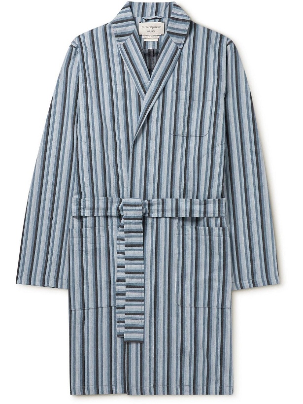 Photo: Oliver Spencer Loungewear - Striped Cotton Robe - Blue