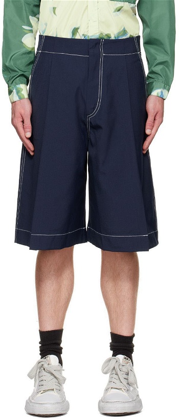 Photo: Sunnei Blue Pleated Shorts