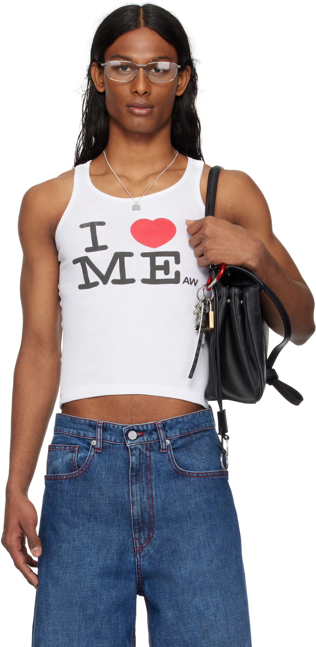 Ashley Williams White 'I Heart Me' Tank Top Ashley Williams Ashley Williams White 'I Heart Me' Tank Top Ashley Williams