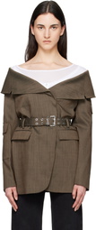GANNI Brown Wool Blazer