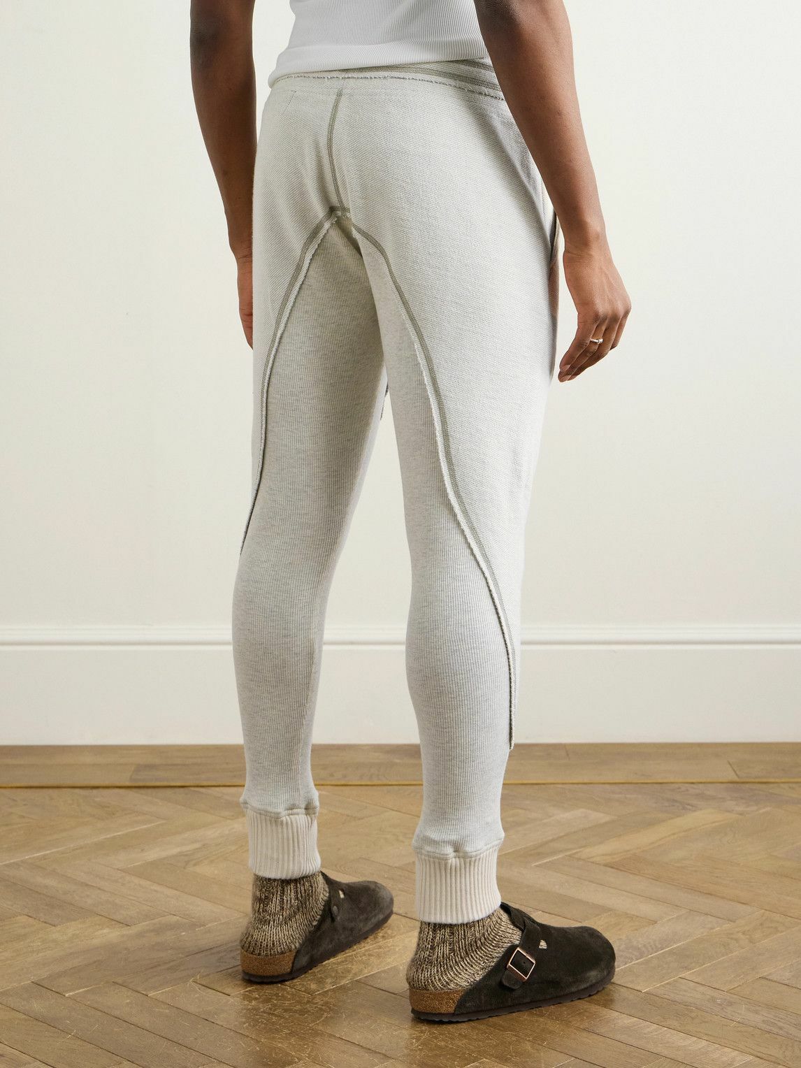 Greg Lauren - Slim-Fit Panelled Cotton-Jersey Sweatpants - Neutrals