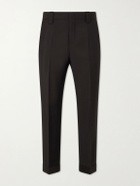 Versace - Straight-Leg Wool and Mohair-Blend Trousers - Brown