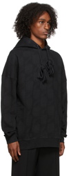 We11done Black Oversized Jacquard Zurry Hoodie