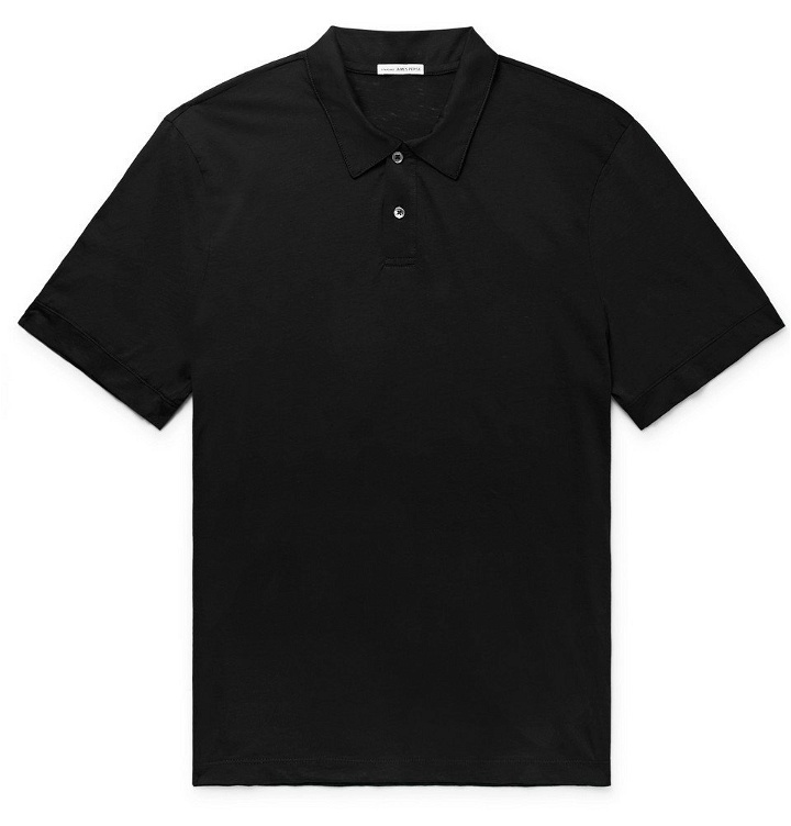 Photo: James Perse - Cotton and Cashmere-Blend Polo Shirt - Black