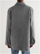 Tod's - Logo-Embossed Wool-Felt Overshirt - Gray